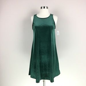 Old Navy Velvet Green Swing Dress